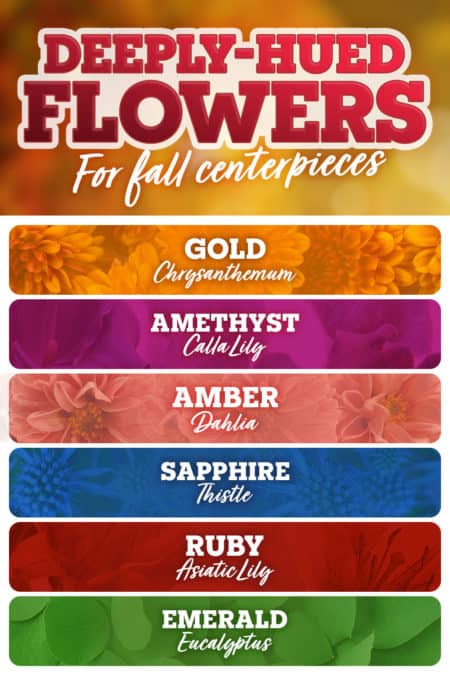 Deep hues for fall centerpieces